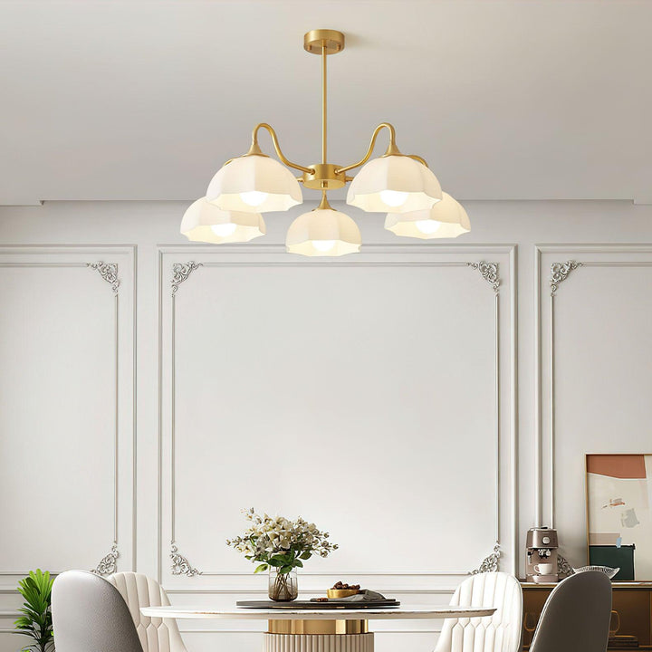 Octagonal Glass Bowl Ceiling fixture Chandelier