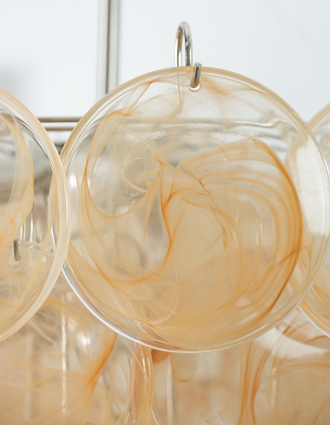 Orange Murano Disc Electrolier Chandelier