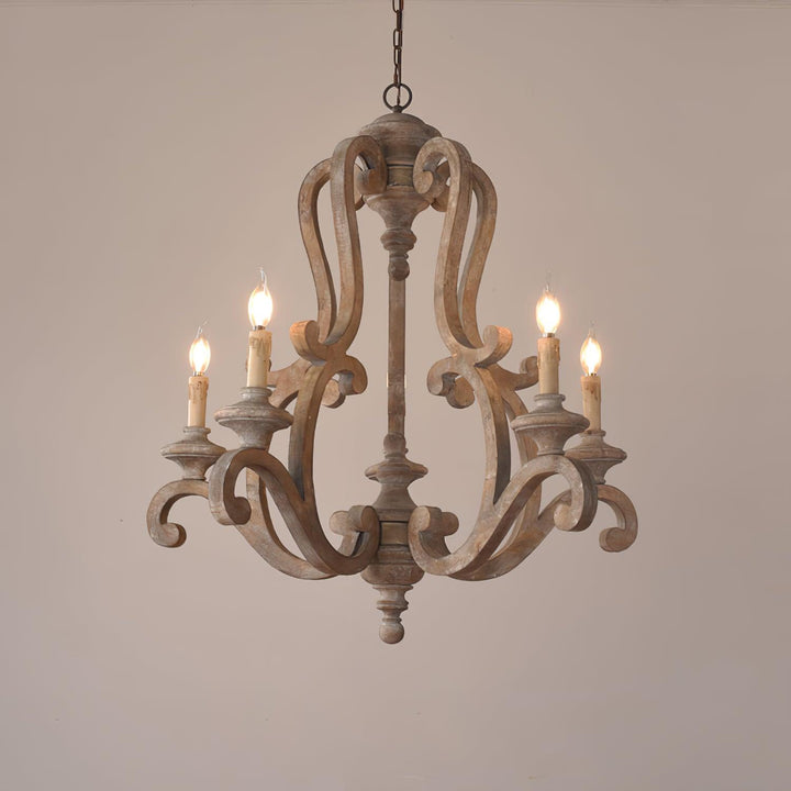 Parrotuncle Wooden Candle Ceiling fixture Chandelier