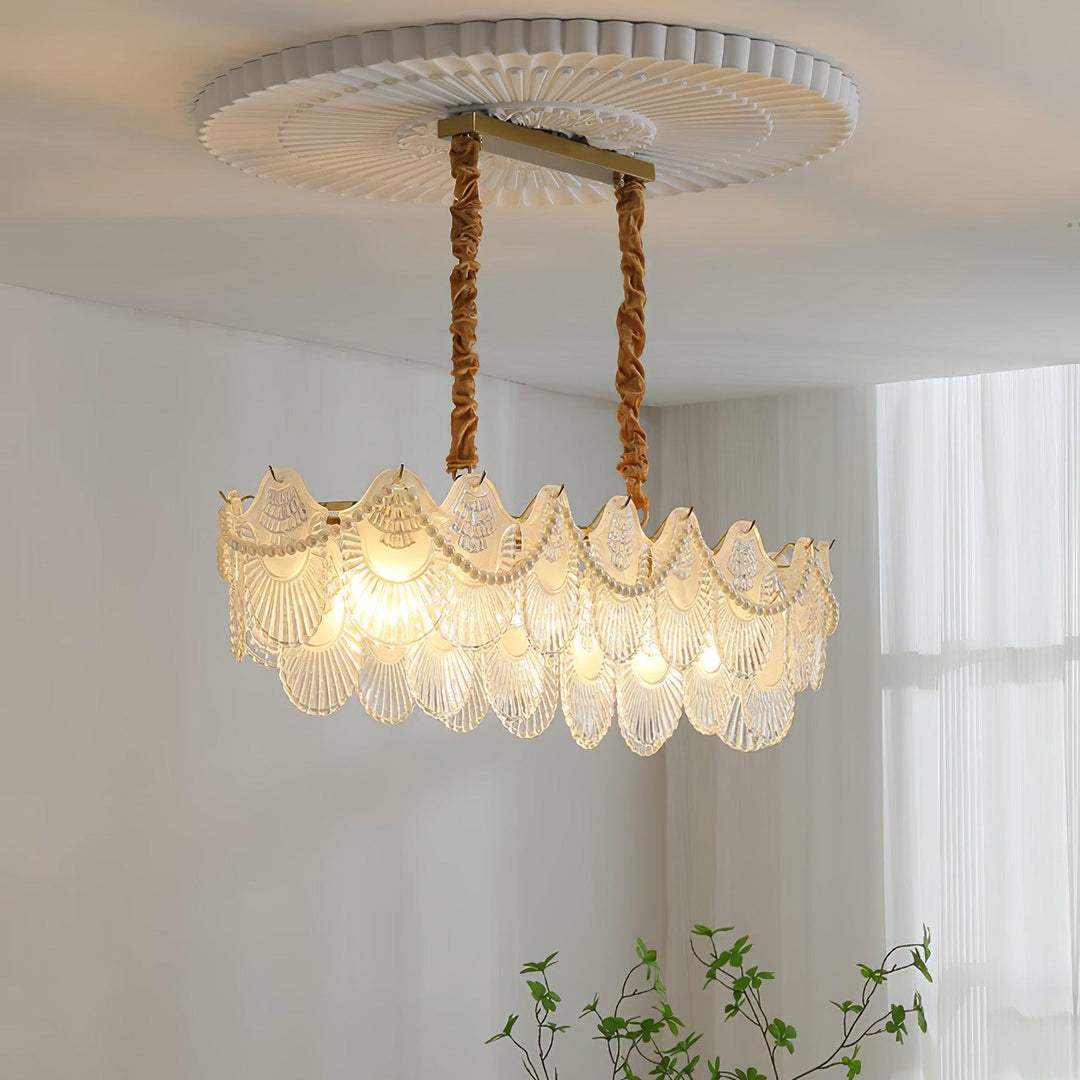Pearl Glass Shell Crown Chandelier