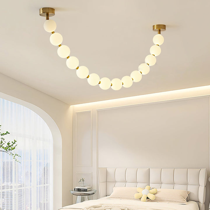 Pearl Glass Necklace Balls Chandelier