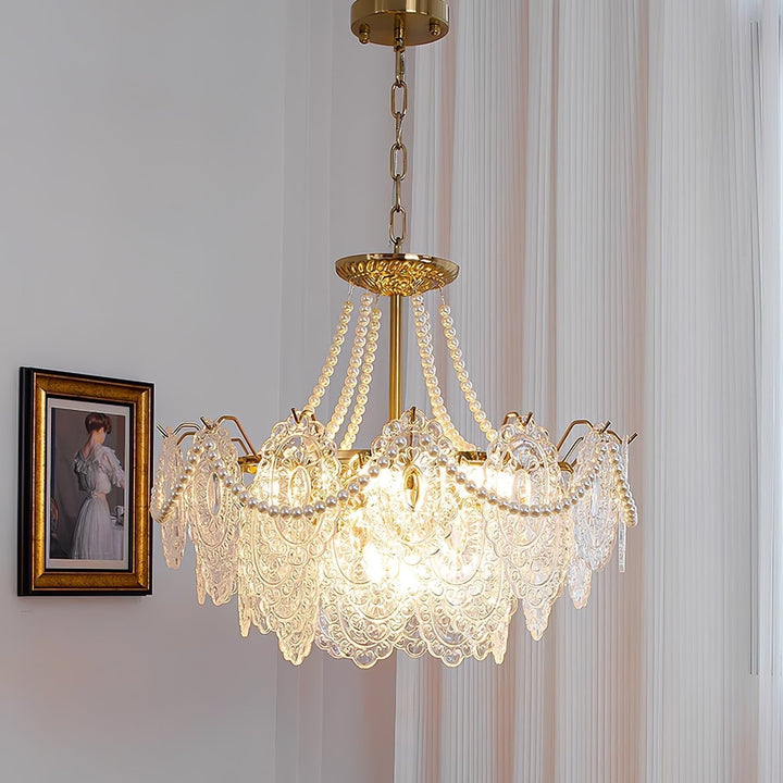 Pearls Glass Electrolier Chandelier