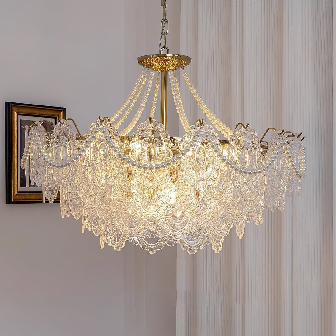 Pearls Glass Electrolier Chandelier