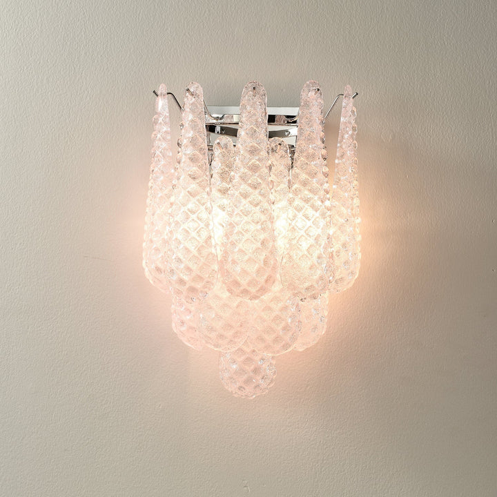 Pink Waffle Sconce Wall Sconce