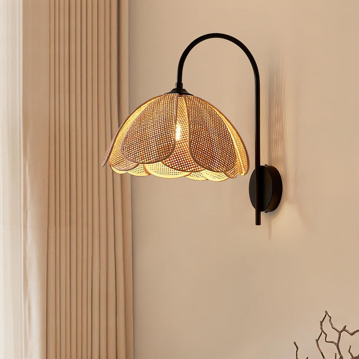 Rattan Petal Sconce Wall Lamp