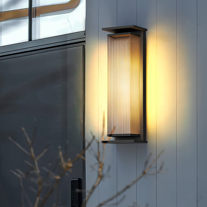 Rectangular Box Solar Outdoor Sconce Wall Lamp