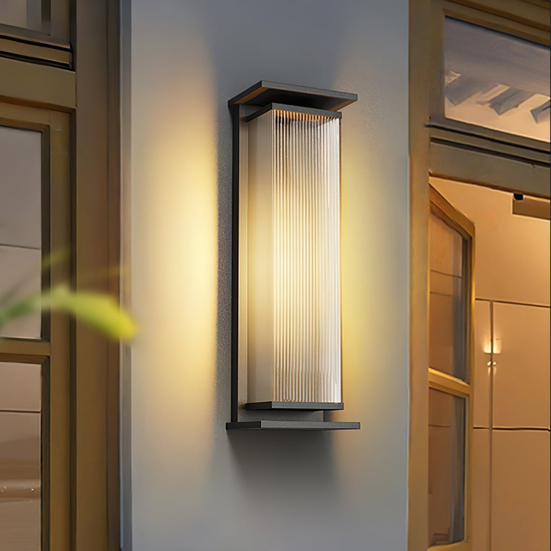 Rectangular Box Solar Outdoor Sconce Wall Lamp