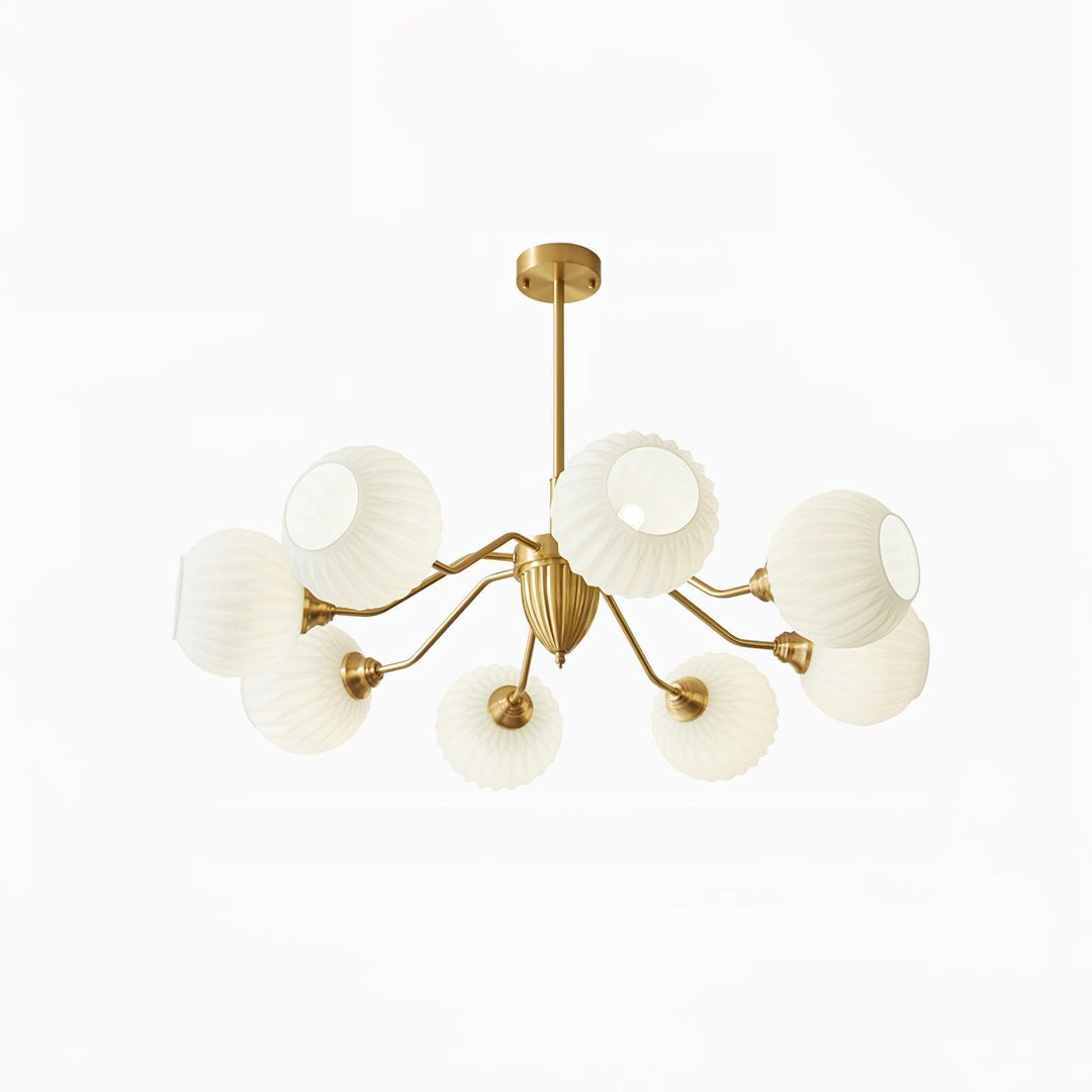 Ribbed Glass Ball Electrolier Chandelier