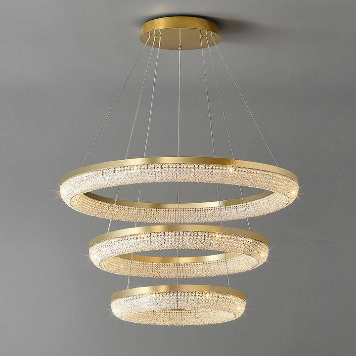 Round Ring Crystal Crown Chandeliers