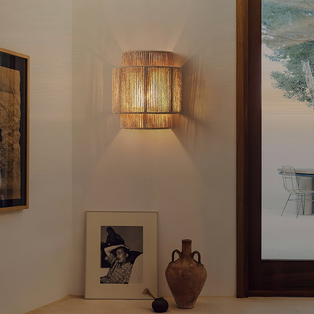 Rustic Weave Wall Lamp